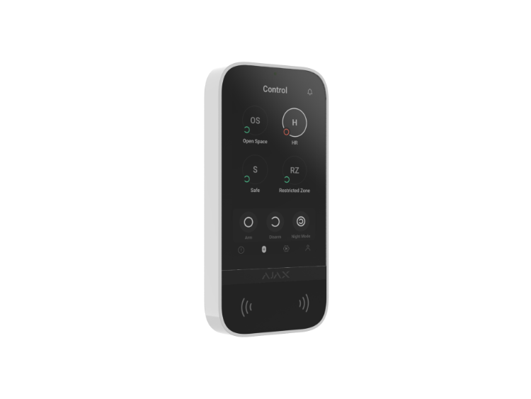 Pilt Kaardilugejaga puutetundlik sõrmistik Ajax Keypad TouchScreen Fibra (must)