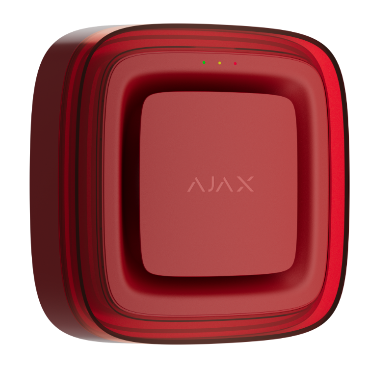 Pilt Ajax EN54 FireProtect (Sounder/VAD) sireen vilkuriga, punane