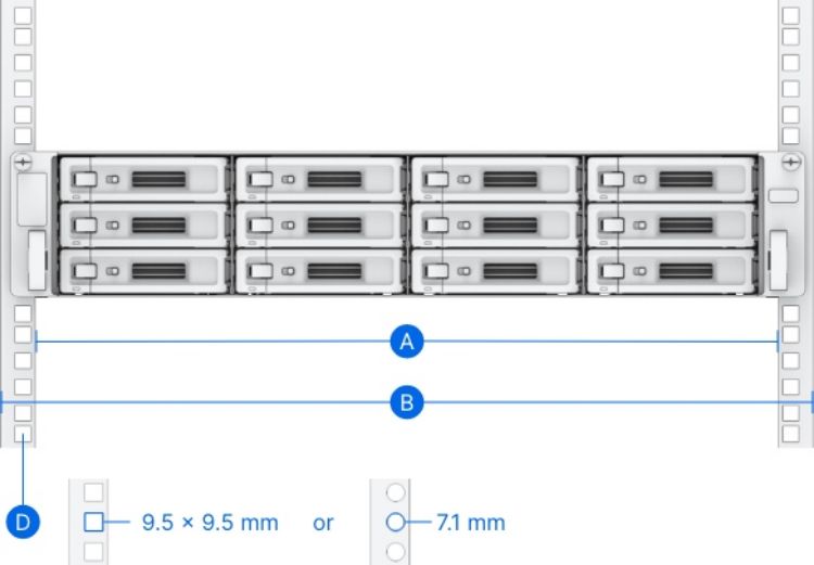 Pilt Synology RKS-02 siinide komplekt NASi serverikappi kinnitamiseks (19" rack 610-890mm)